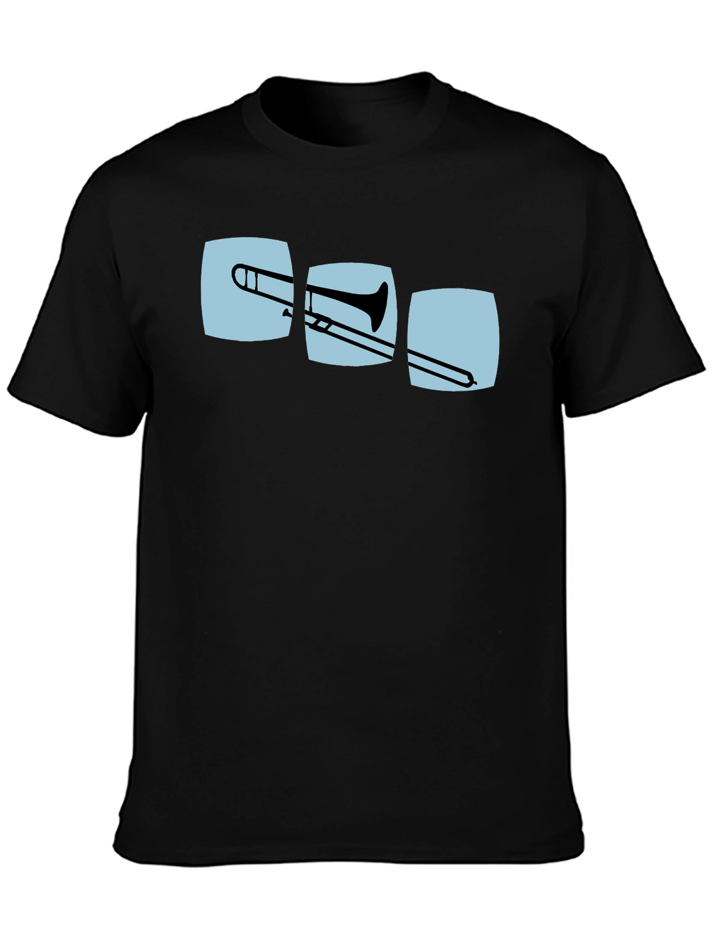 Trombone Graphic Print Black T-Shirt