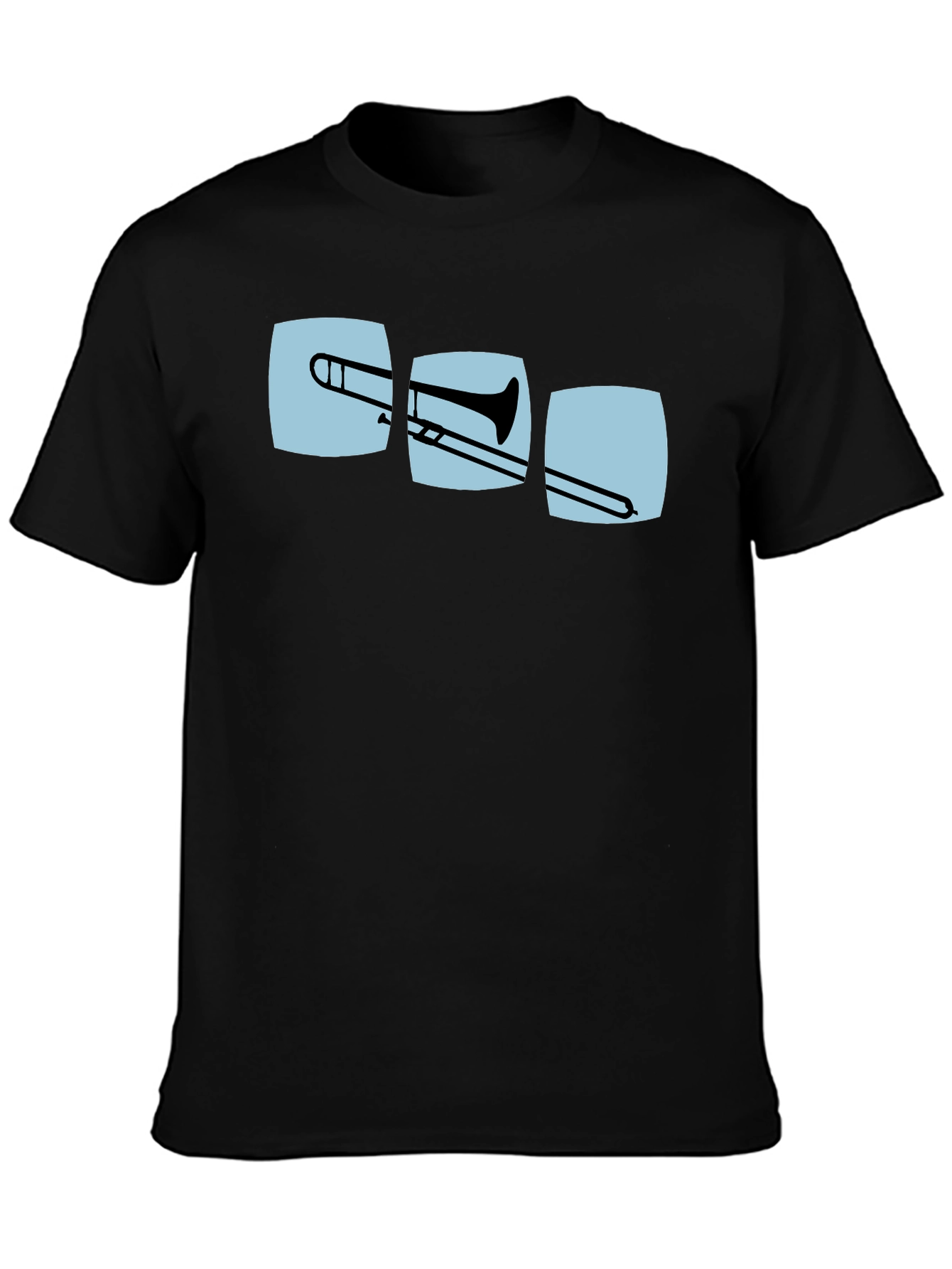 Trombone Graphic Print Black T-Shirt