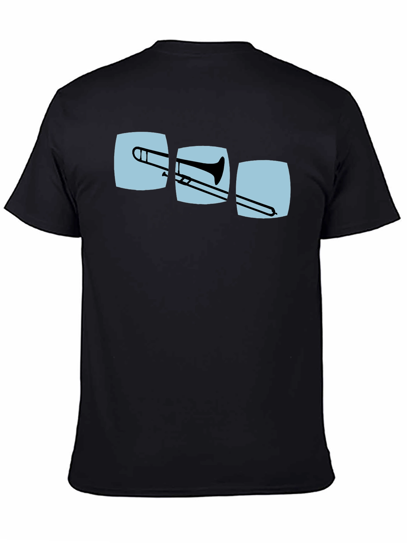 Trombone Graphic Print Black T-Shirt