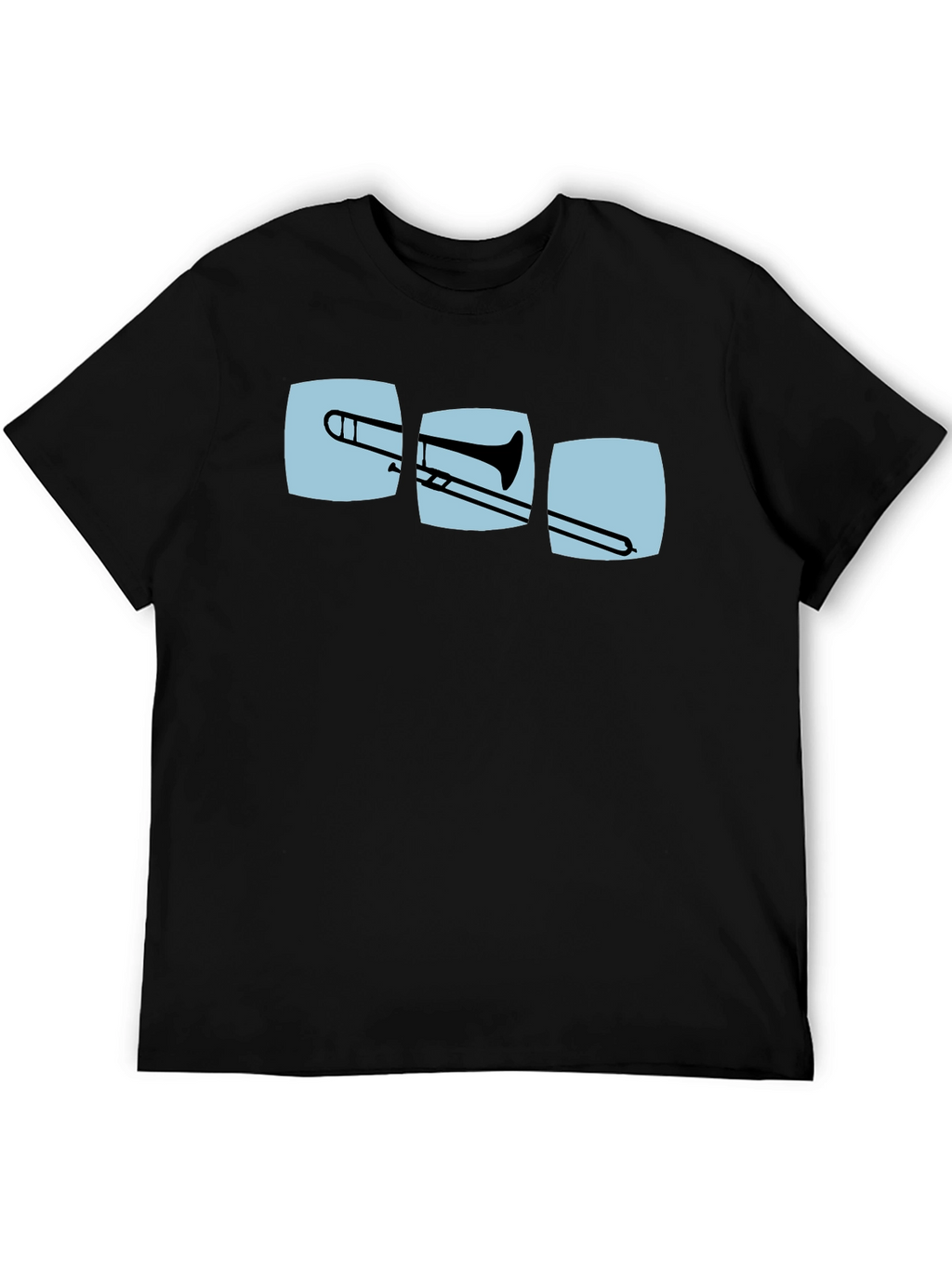 Trombone Graphic Print Black T-Shirt