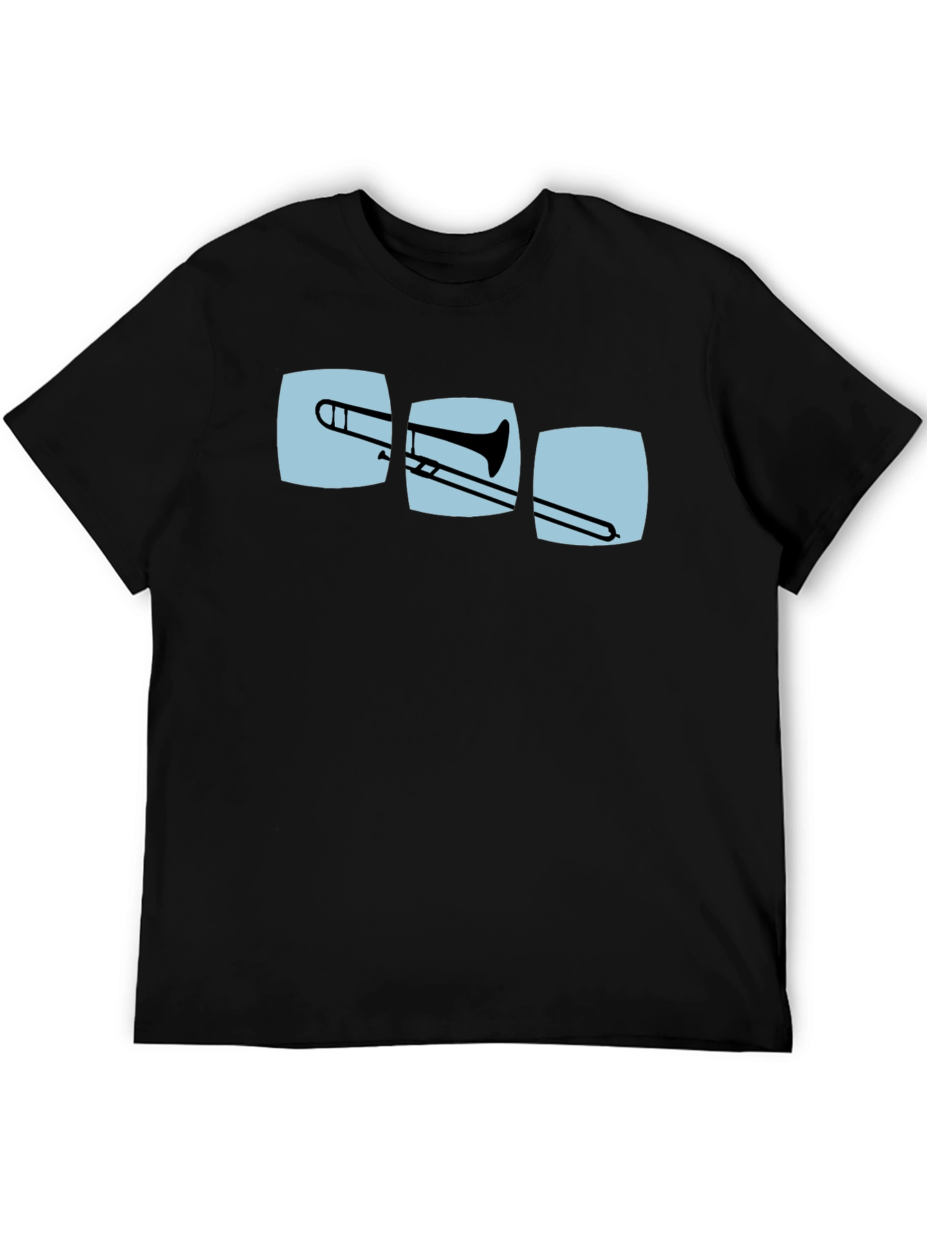 Trombone Graphic Print Black T-Shirt