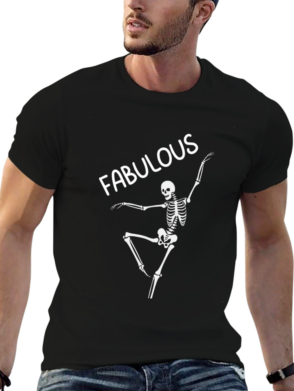 Fabulous Skeleton Graphic Tee - Black