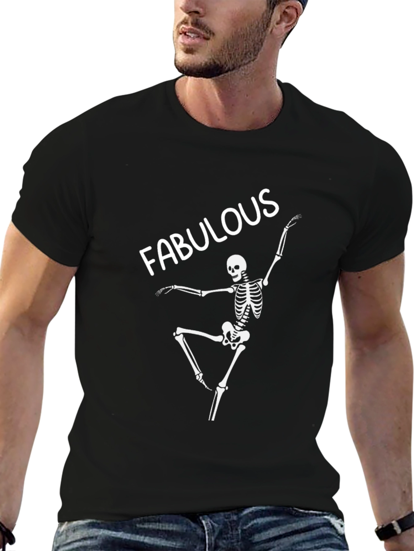 Fabulous Skeleton Graphic Tee - Black
