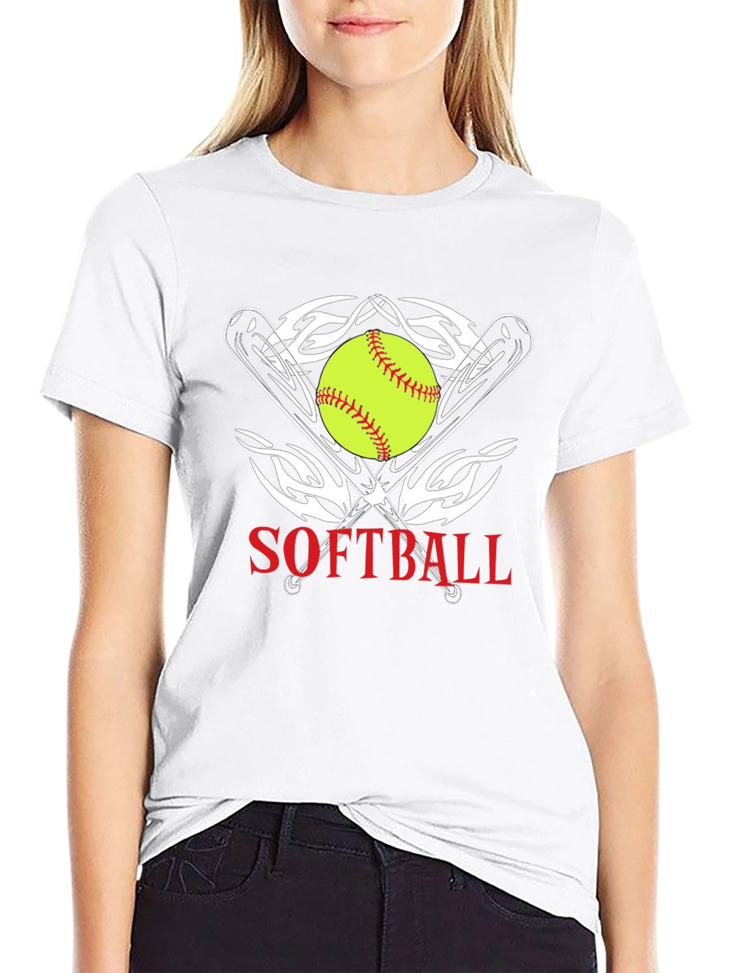 Softball Graphic Tee - Black Cotton