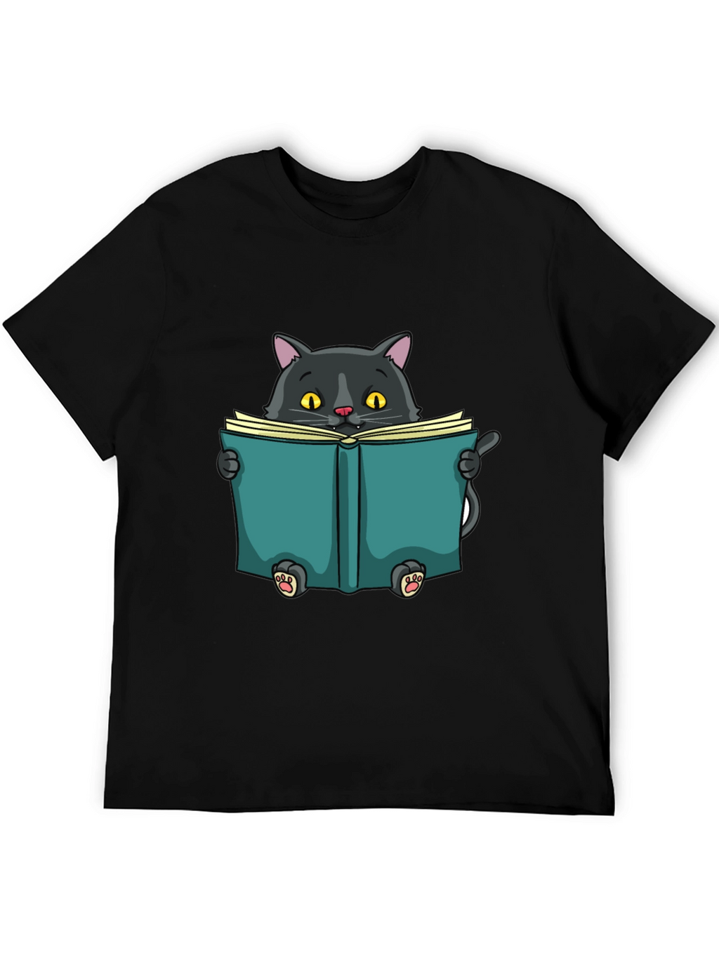 Reading Cat Graphic T-Shirt
