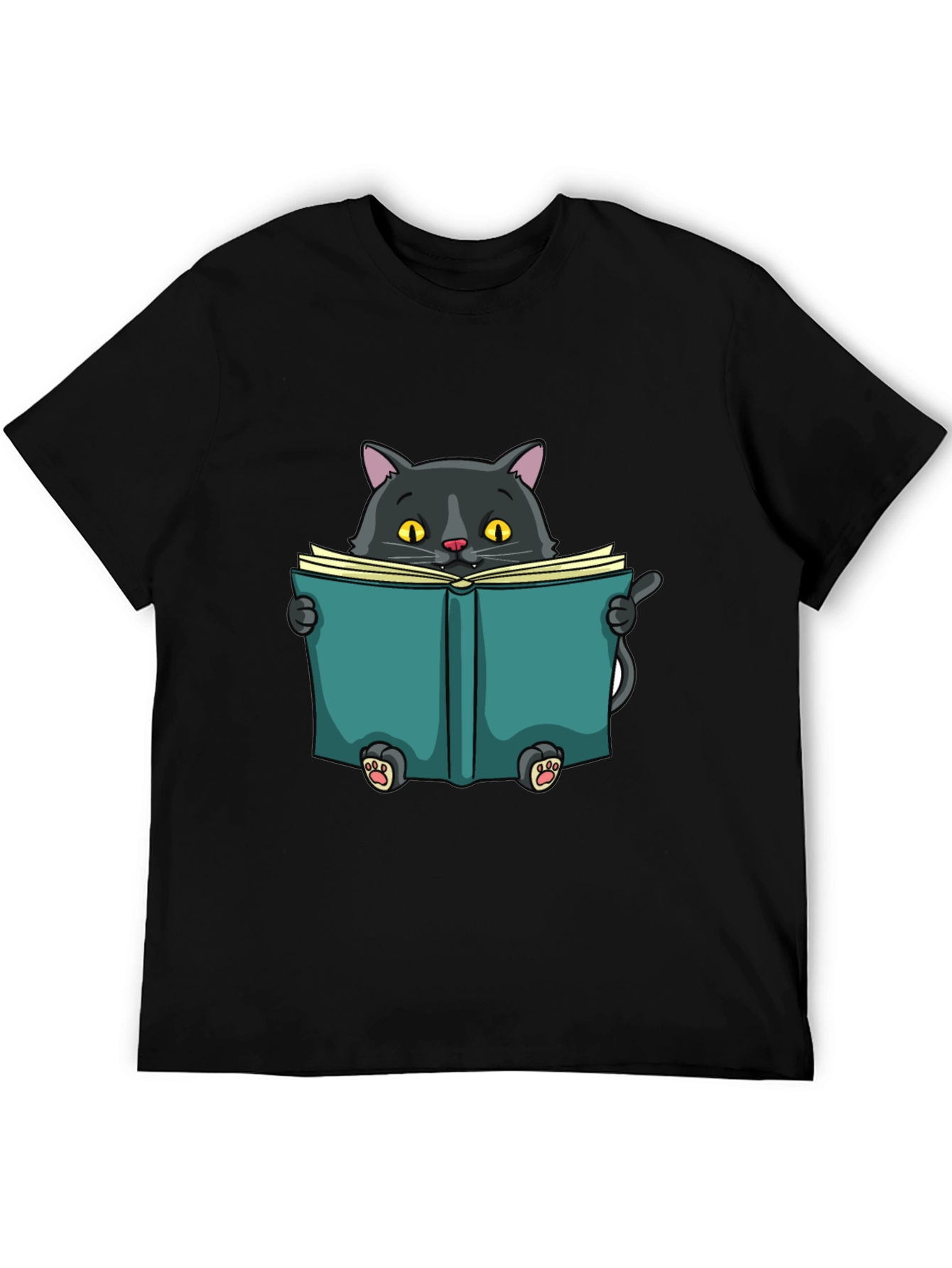 Reading Cat Graphic T-Shirt