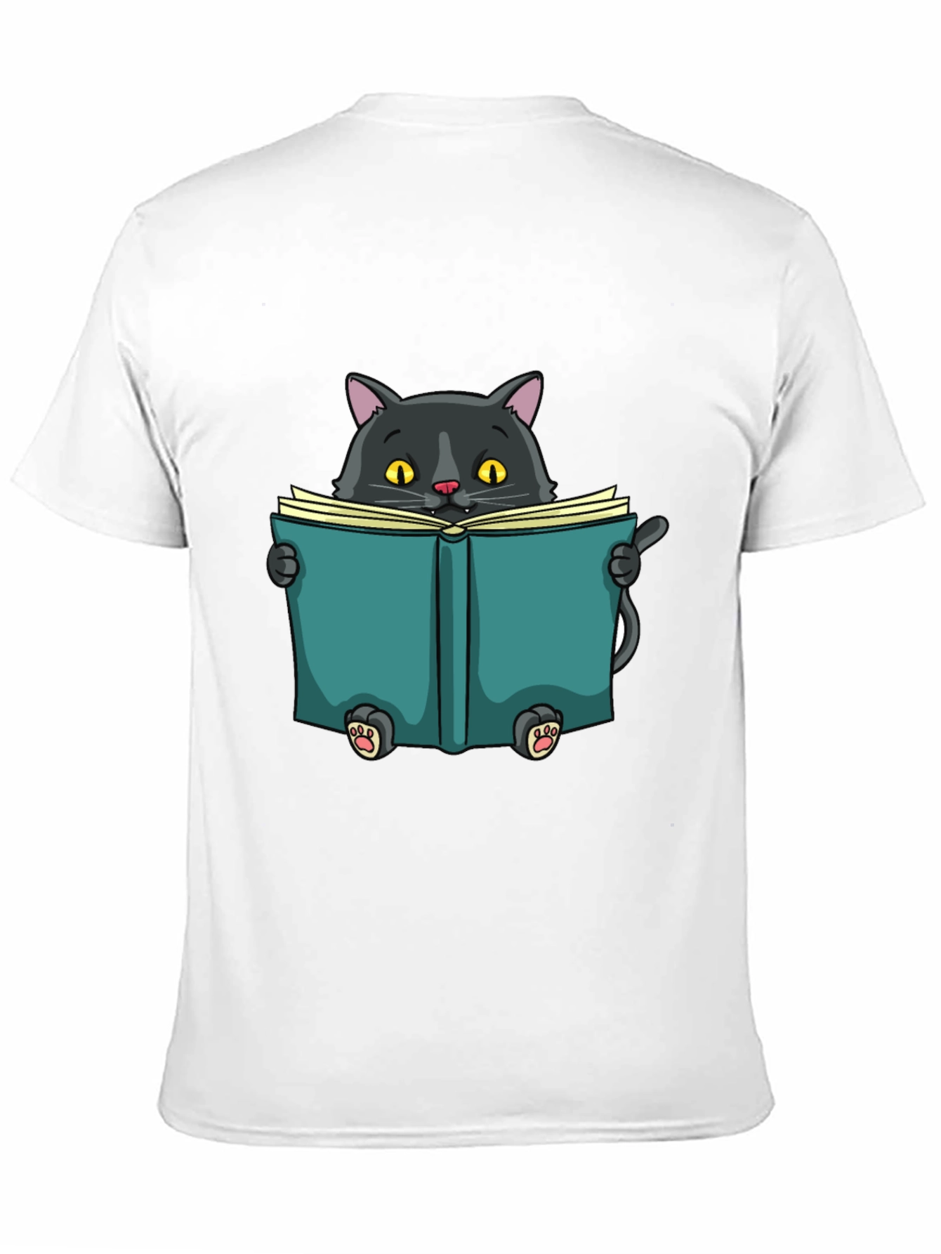 Reading Cat Graphic T-Shirt