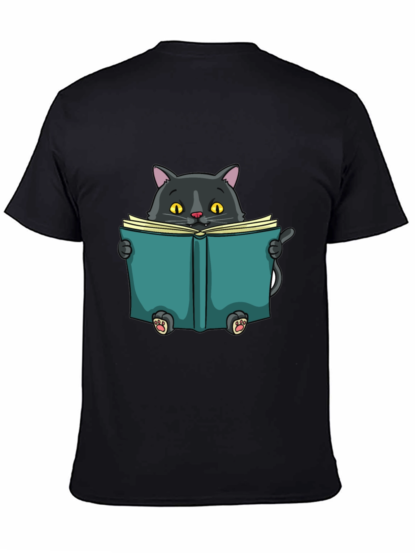 Reading Cat Graphic T-Shirt