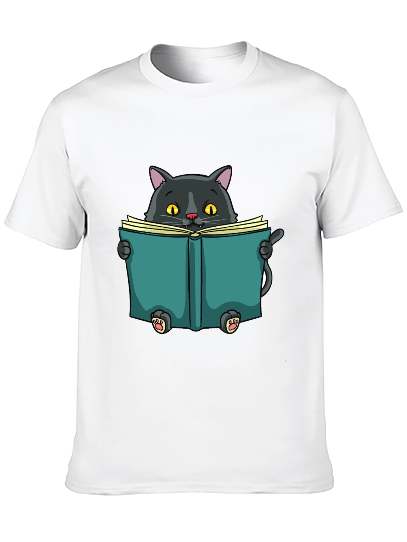 Reading Cat Graphic T-Shirt