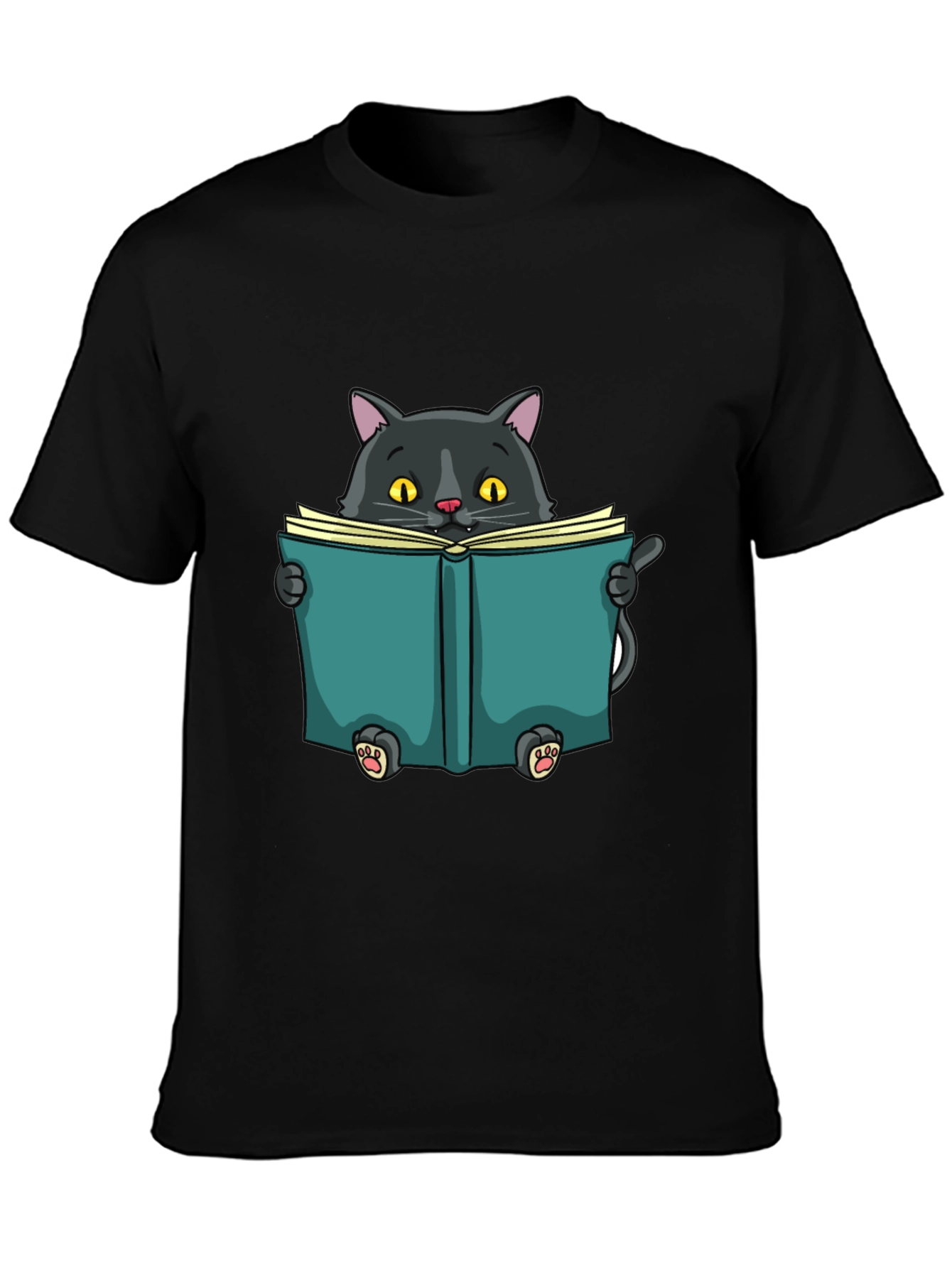 Reading Cat Graphic T-Shirt