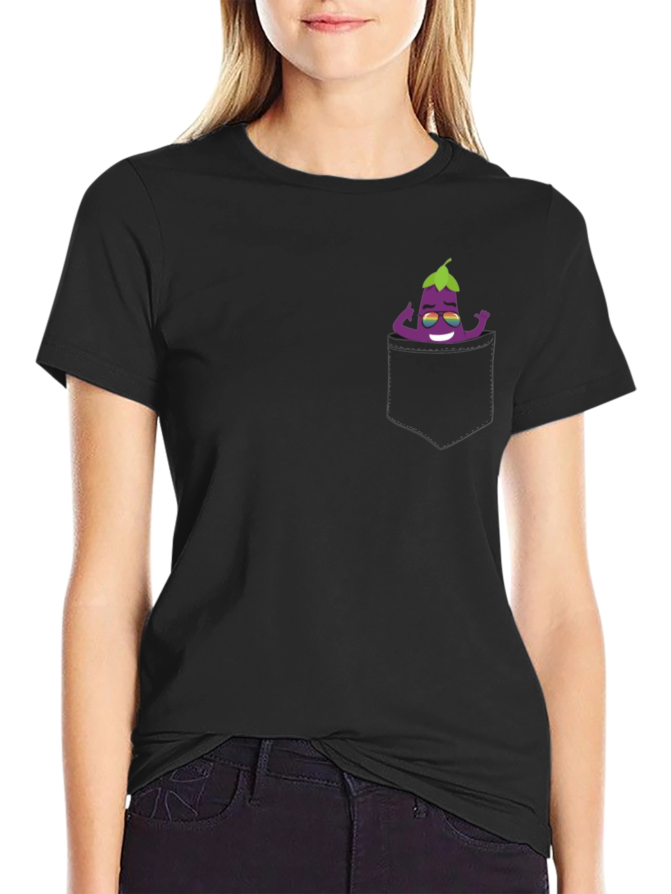 Cool Eggplant Pocket T-Shirt