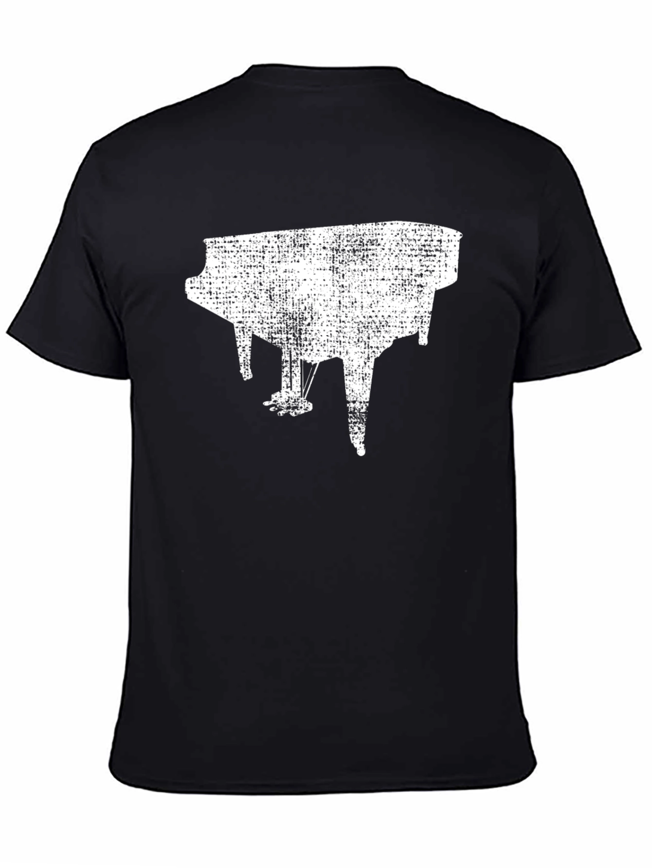 Piano Graphic Black T-Shirt - Music Lover Tee