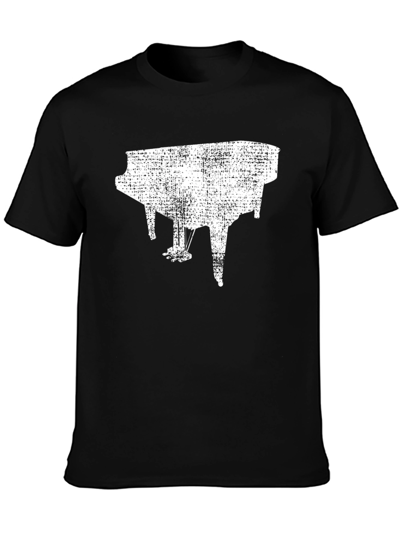 Piano Graphic Black T-Shirt - Music Lover Tee