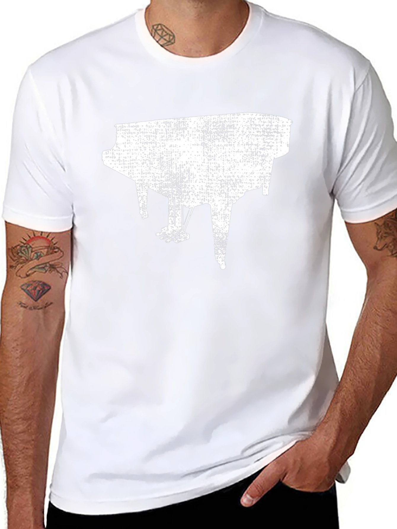 Piano Graphic Black T-Shirt - Music Lover Tee