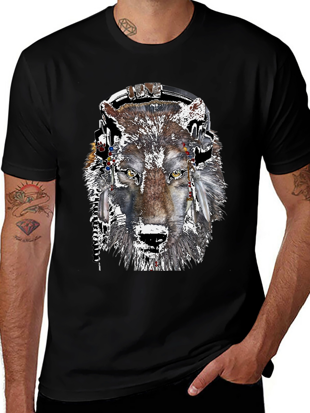 Wolf Headphone Graphic Tee
