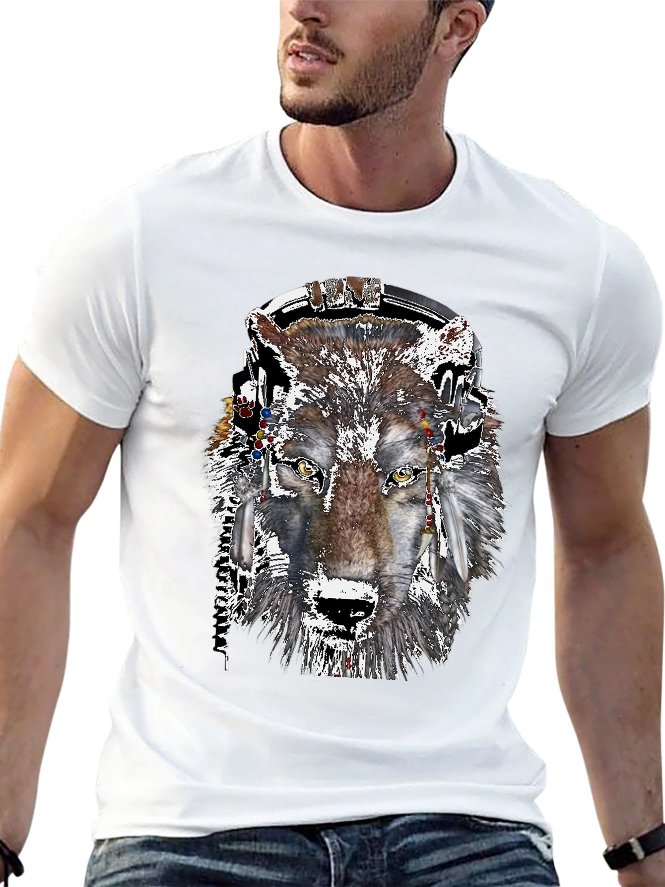Wolf Headphone Graphic Tee