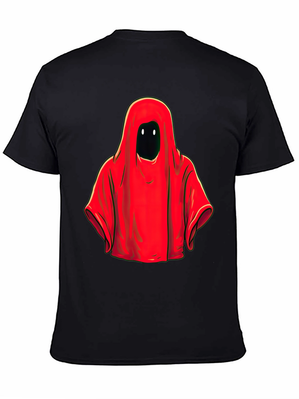 Red Hooded Figure Graphic Tee - Unisex Black T-Shirt