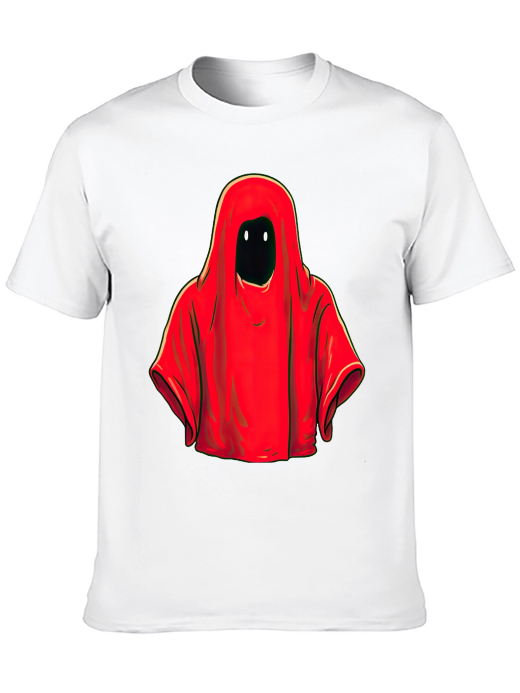 Red Hooded Figure Graphic Tee - Unisex Black T-Shirt