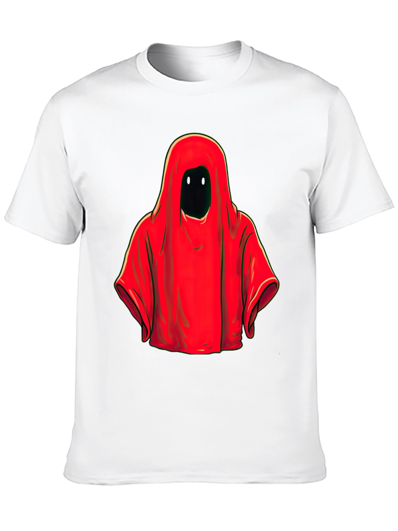Red Hooded Figure Graphic Tee - Unisex Black T-Shirt