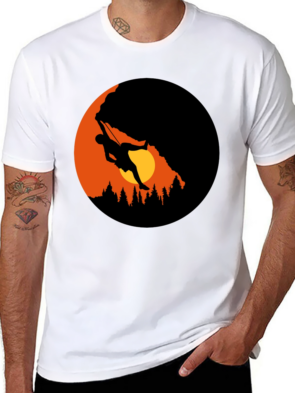 Mountain Climber Graphic Black T-Shirt