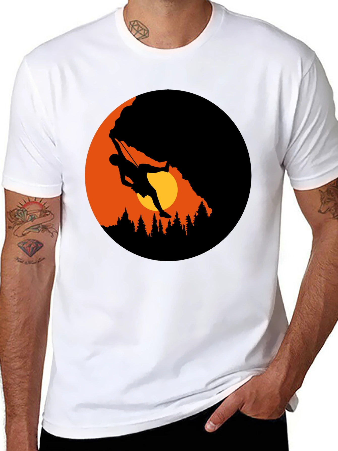 Mountain Climber Graphic Black T-Shirt