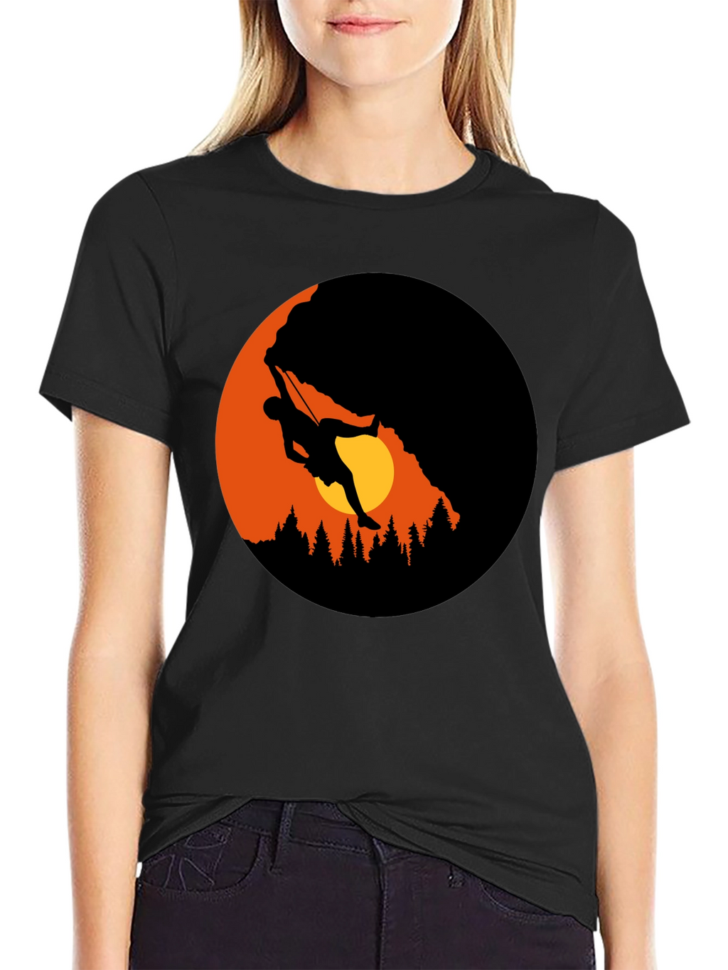 Mountain Climber Graphic Black T-Shirt