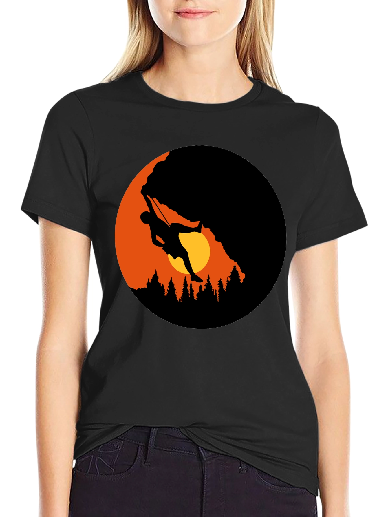 Mountain Climber Graphic Black T-Shirt