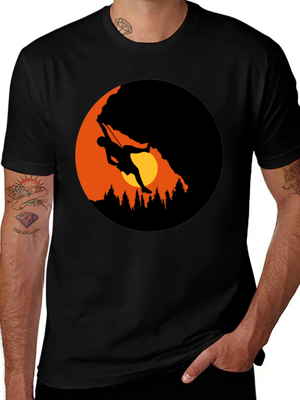 Mountain Climber Graphic Black T-Shirt