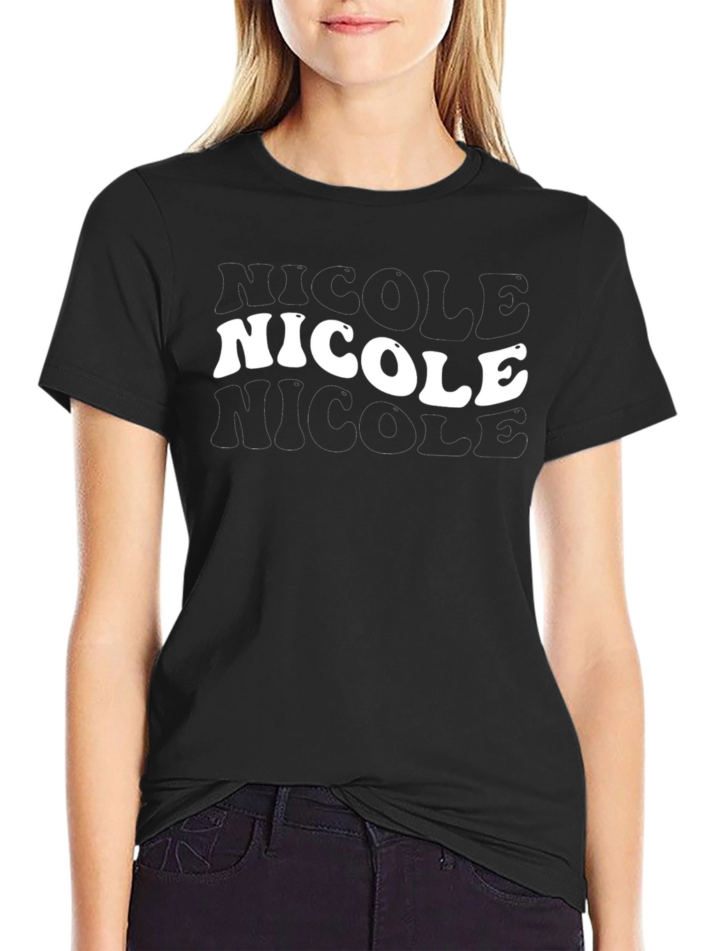 Nicole Retro T-Shirt - Black