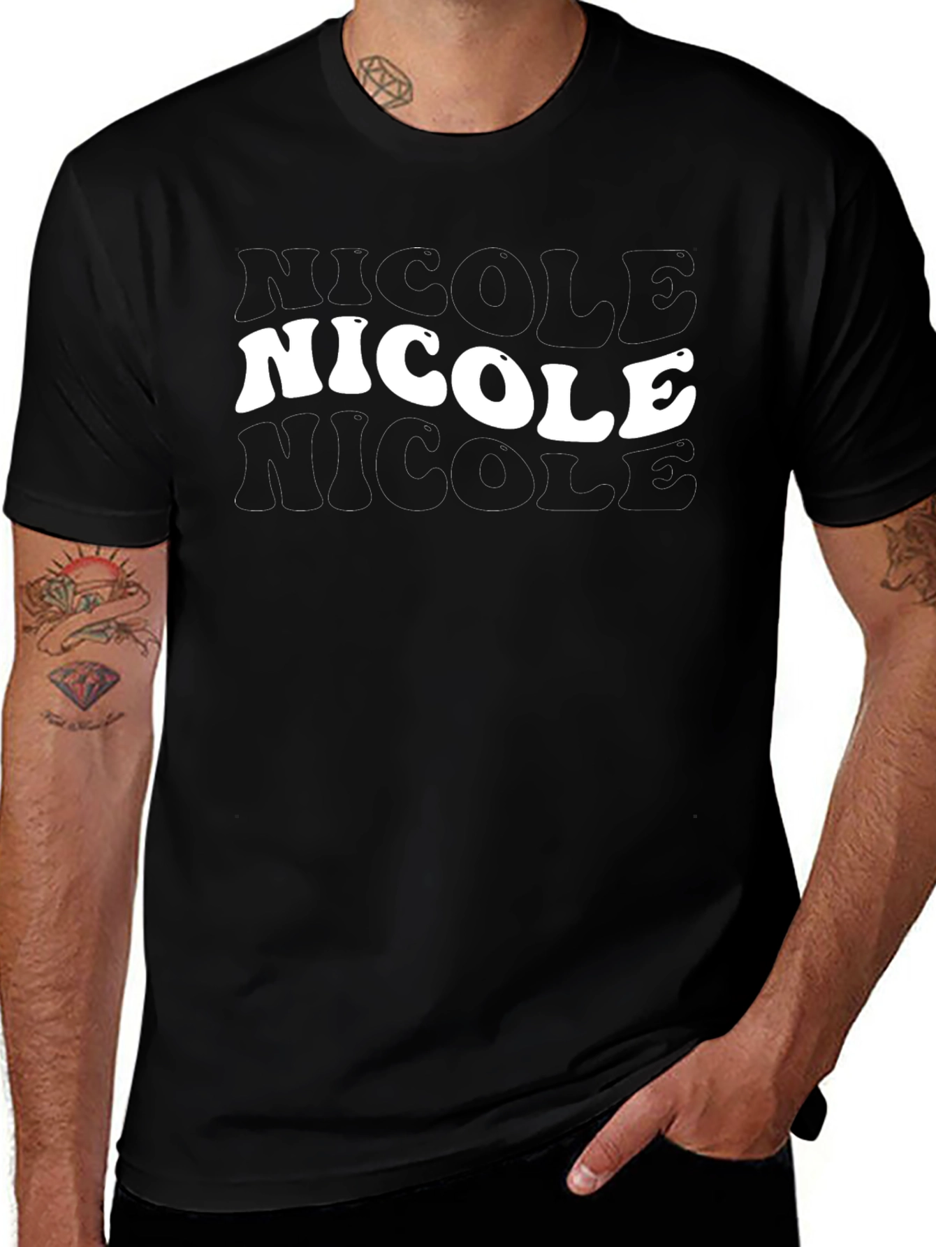 Nicole Retro T-Shirt - Black