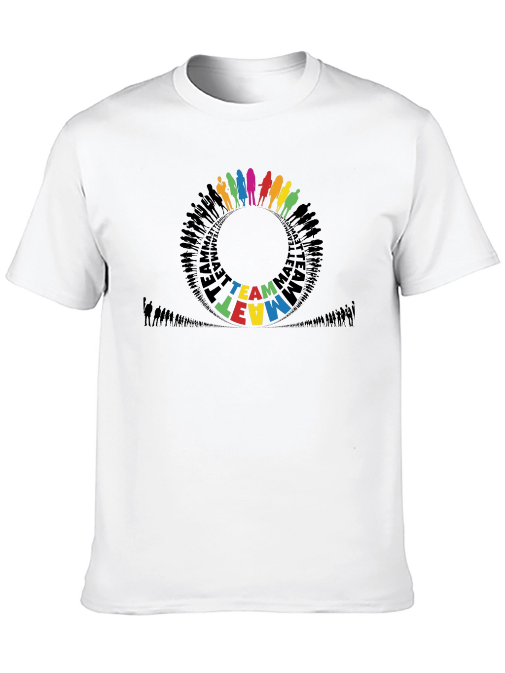 Teamwork Circle Graphic Black T-Shirt