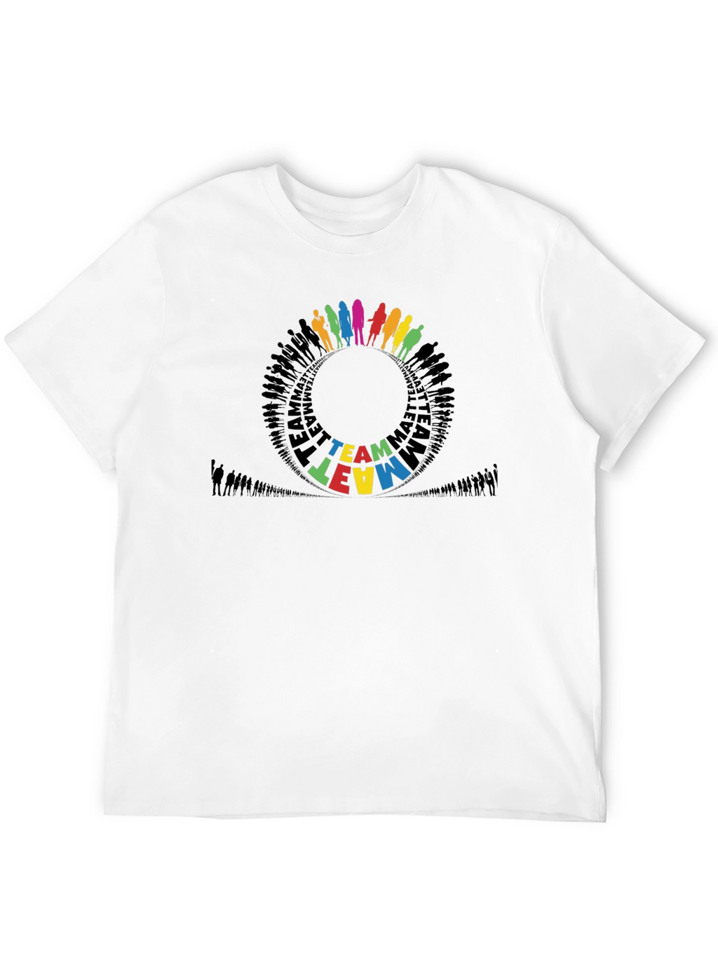 Teamwork Circle Graphic Black T-Shirt