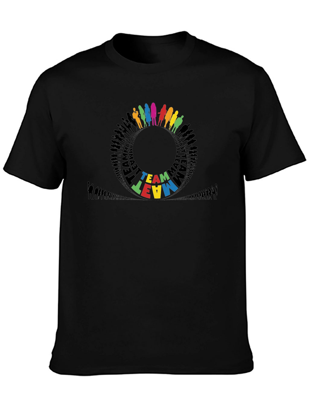 Teamwork Circle Graphic Black T-Shirt