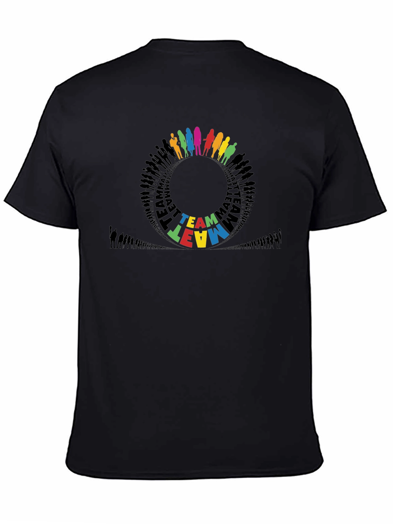 Teamwork Circle Graphic Black T-Shirt
