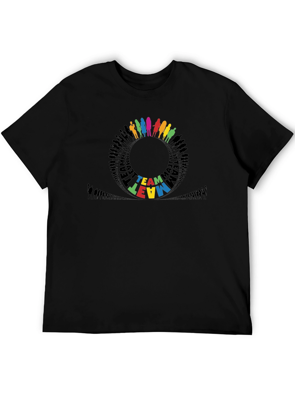 Teamwork Circle Graphic Black T-Shirt