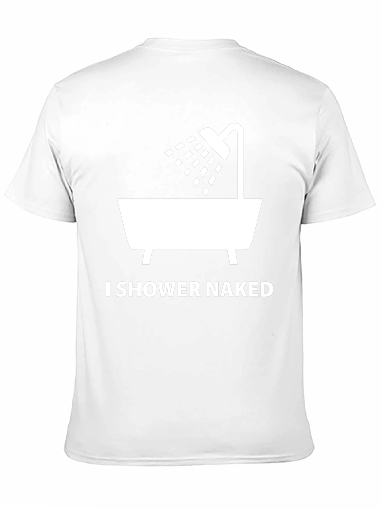 Humorous I Shower Naked Graphic Tee - Black
