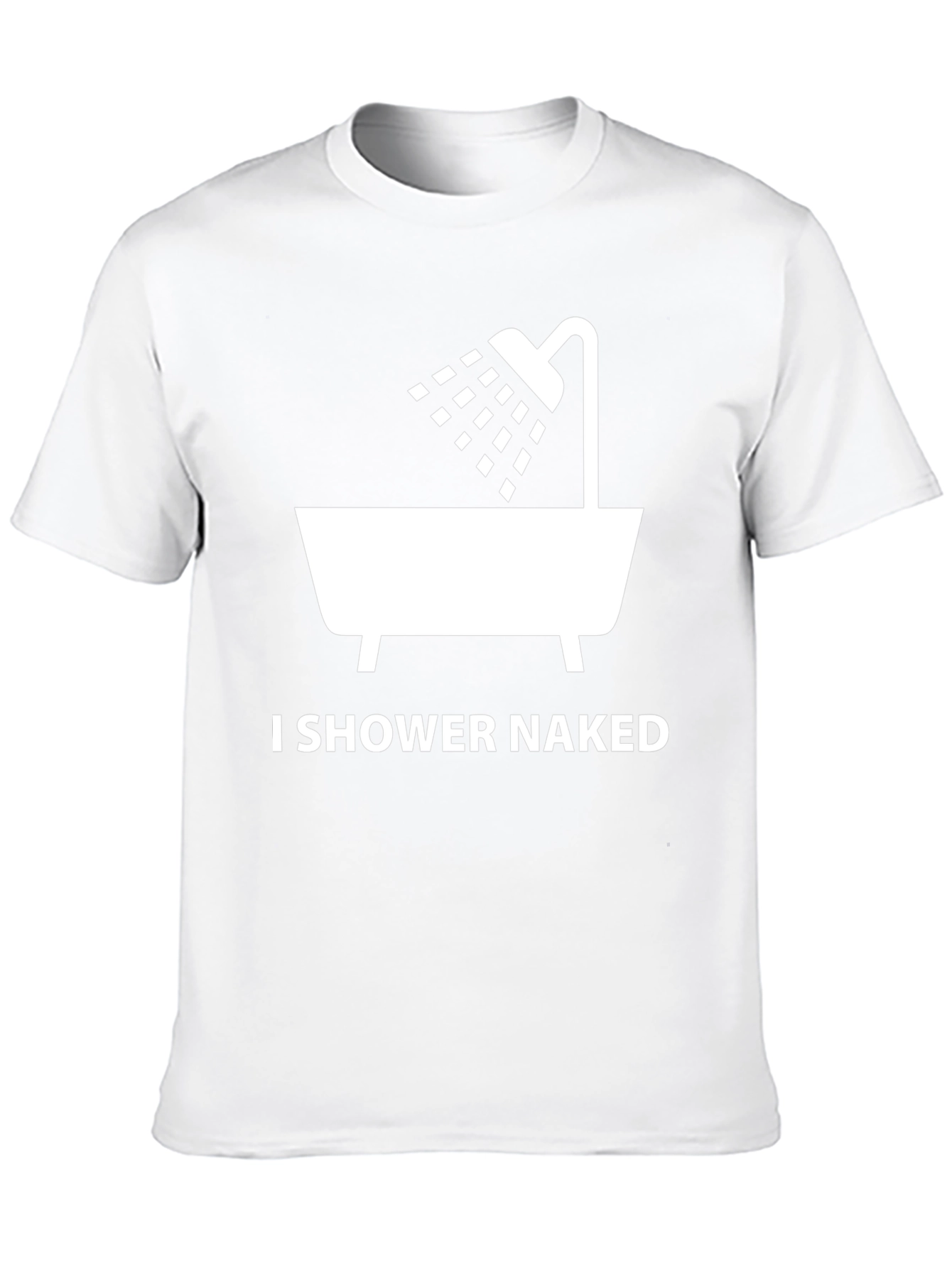Humorous I Shower Naked Graphic Tee - Black