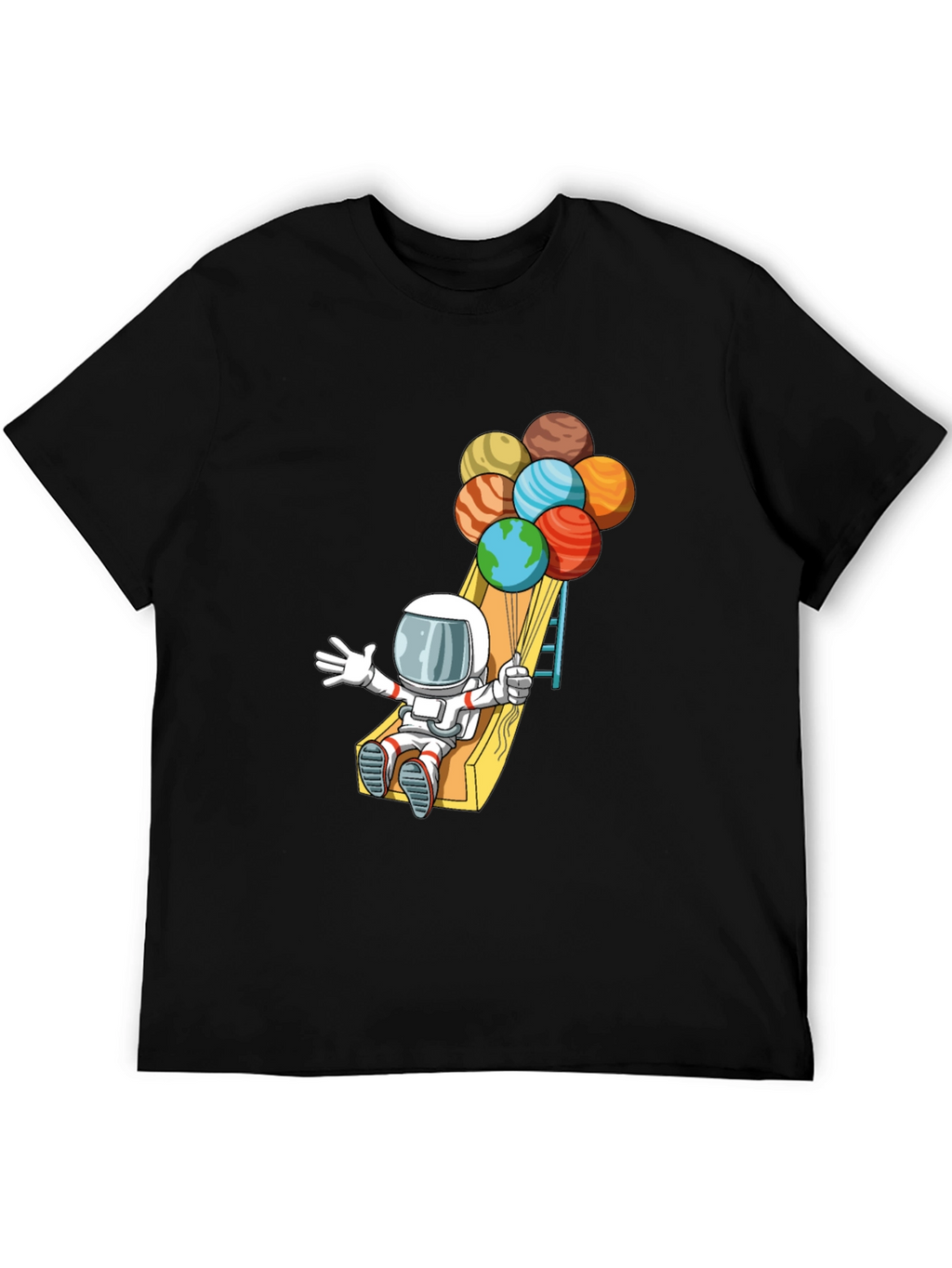 Astronaut Planet Balloons Graphic Tee