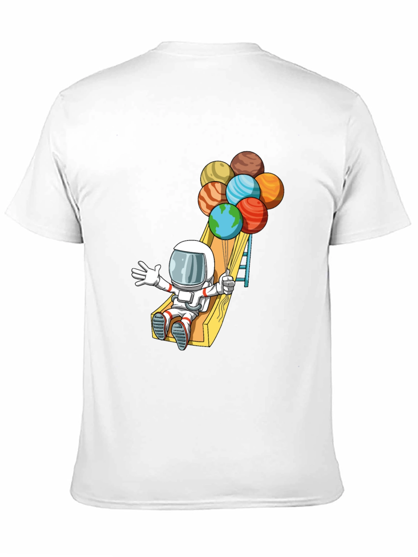 Astronaut Planet Balloons Graphic Tee
