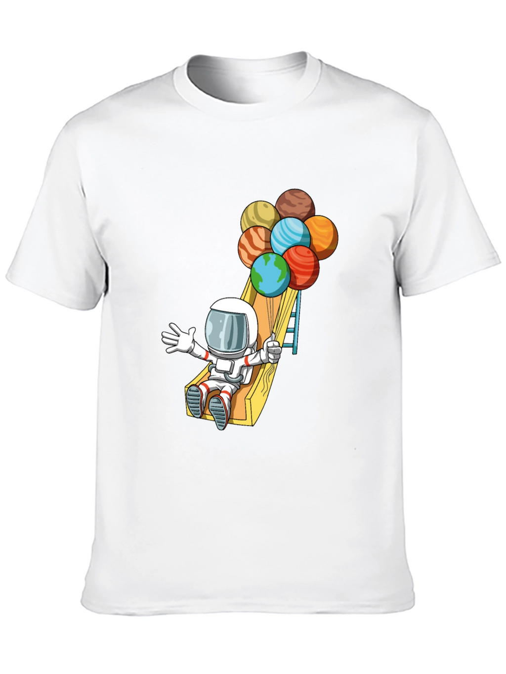 Astronaut Planet Balloons Graphic Tee
