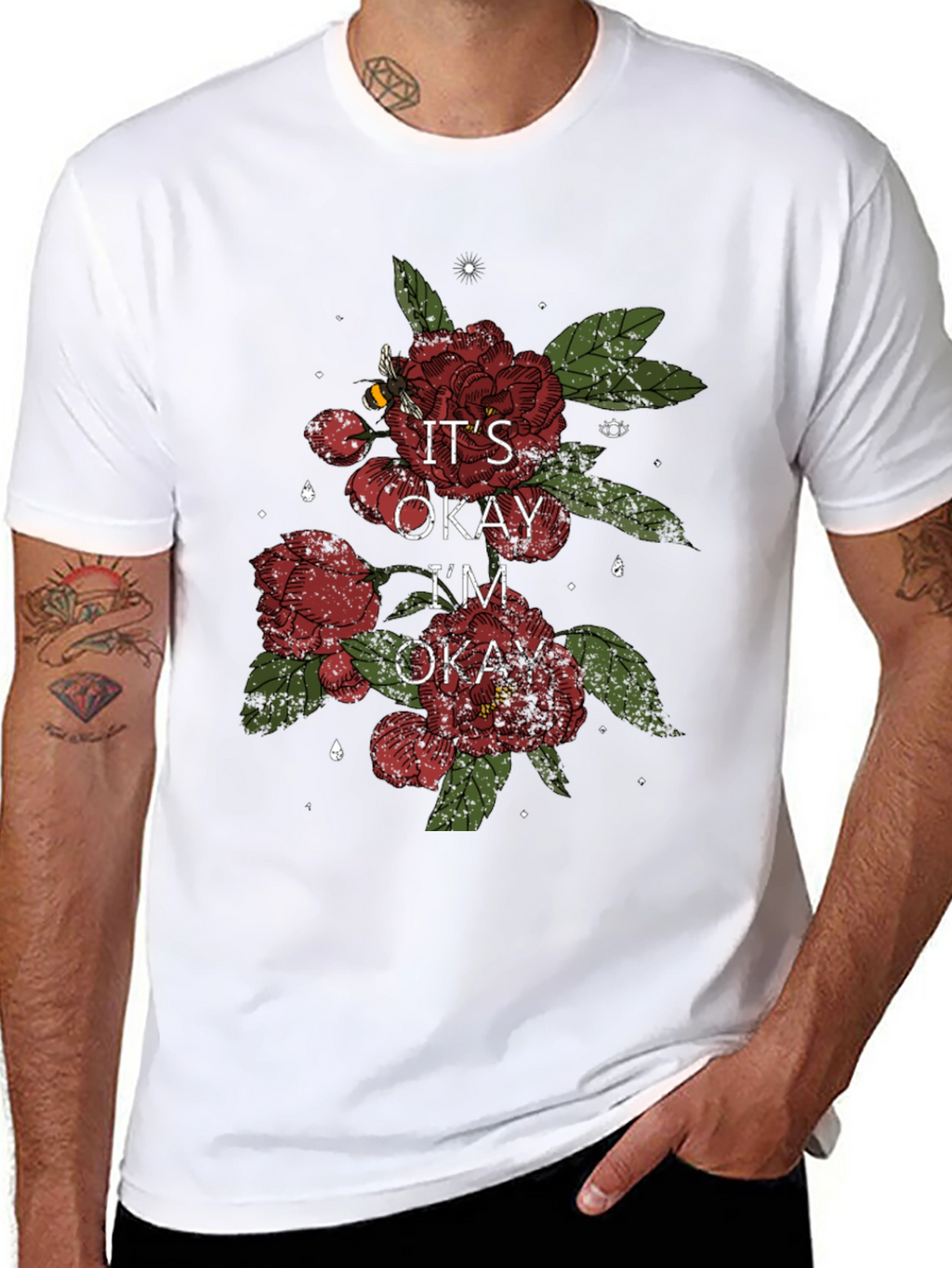 Its Okay Im Okay Floral T-Shirt