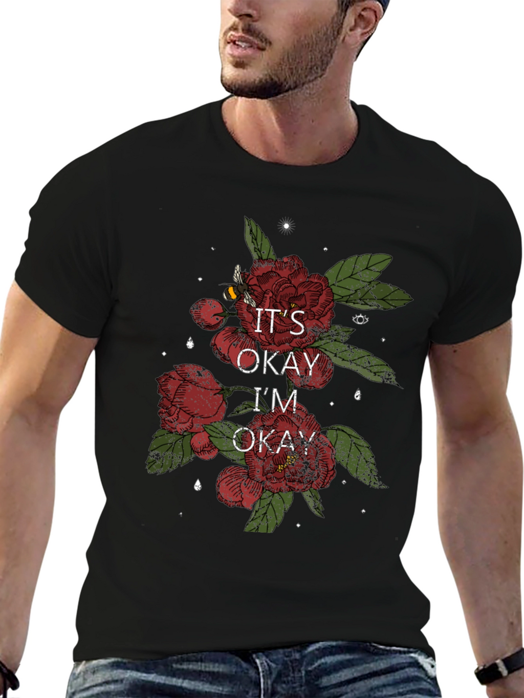 Its Okay Im Okay Floral T-Shirt
