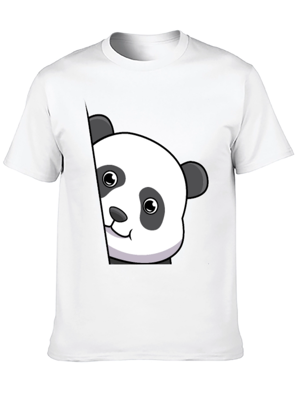 Cute Panda Peek Black T-Shirt - Unique Animal Tee