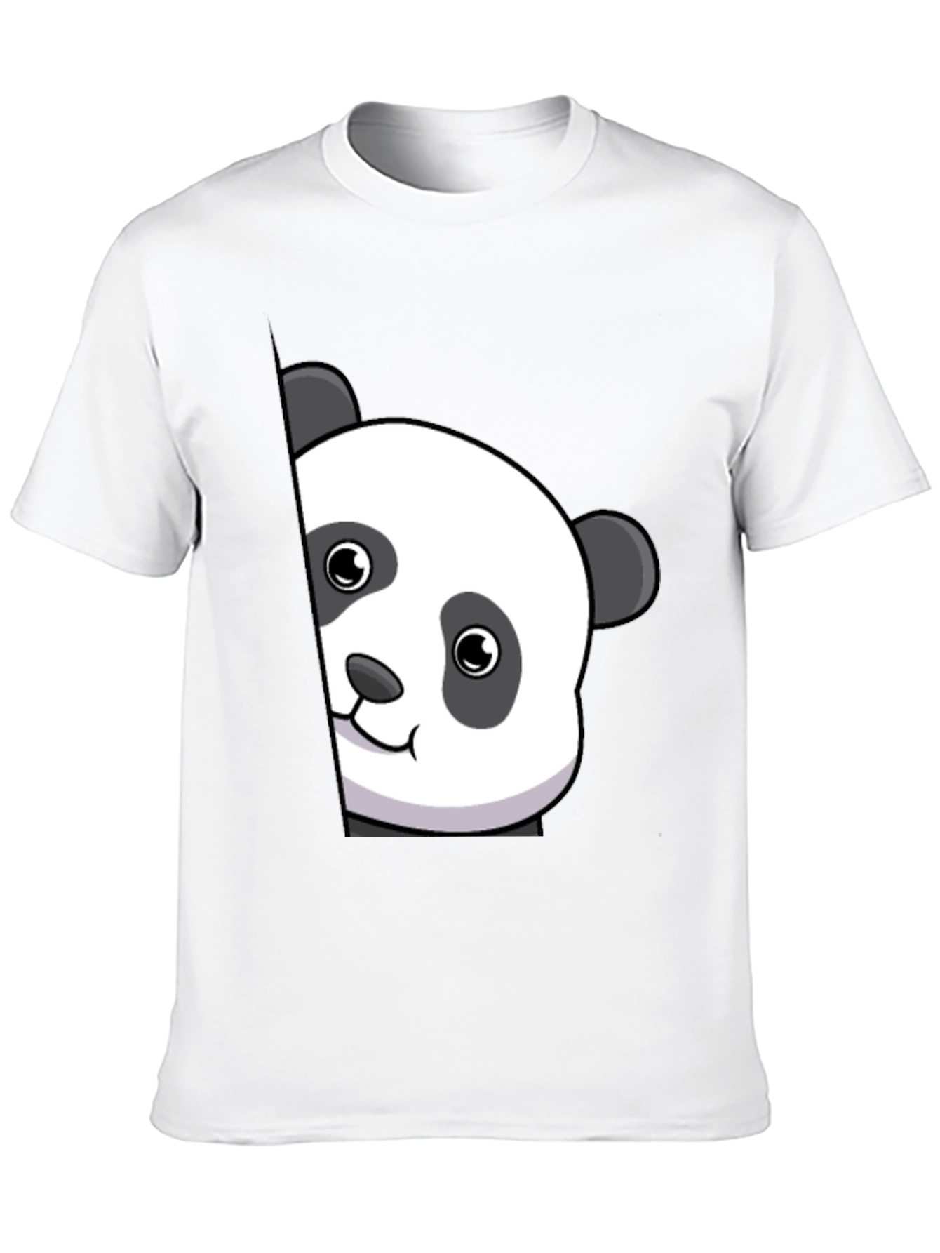 Cute Panda Peek Black T-Shirt - Unique Animal Tee