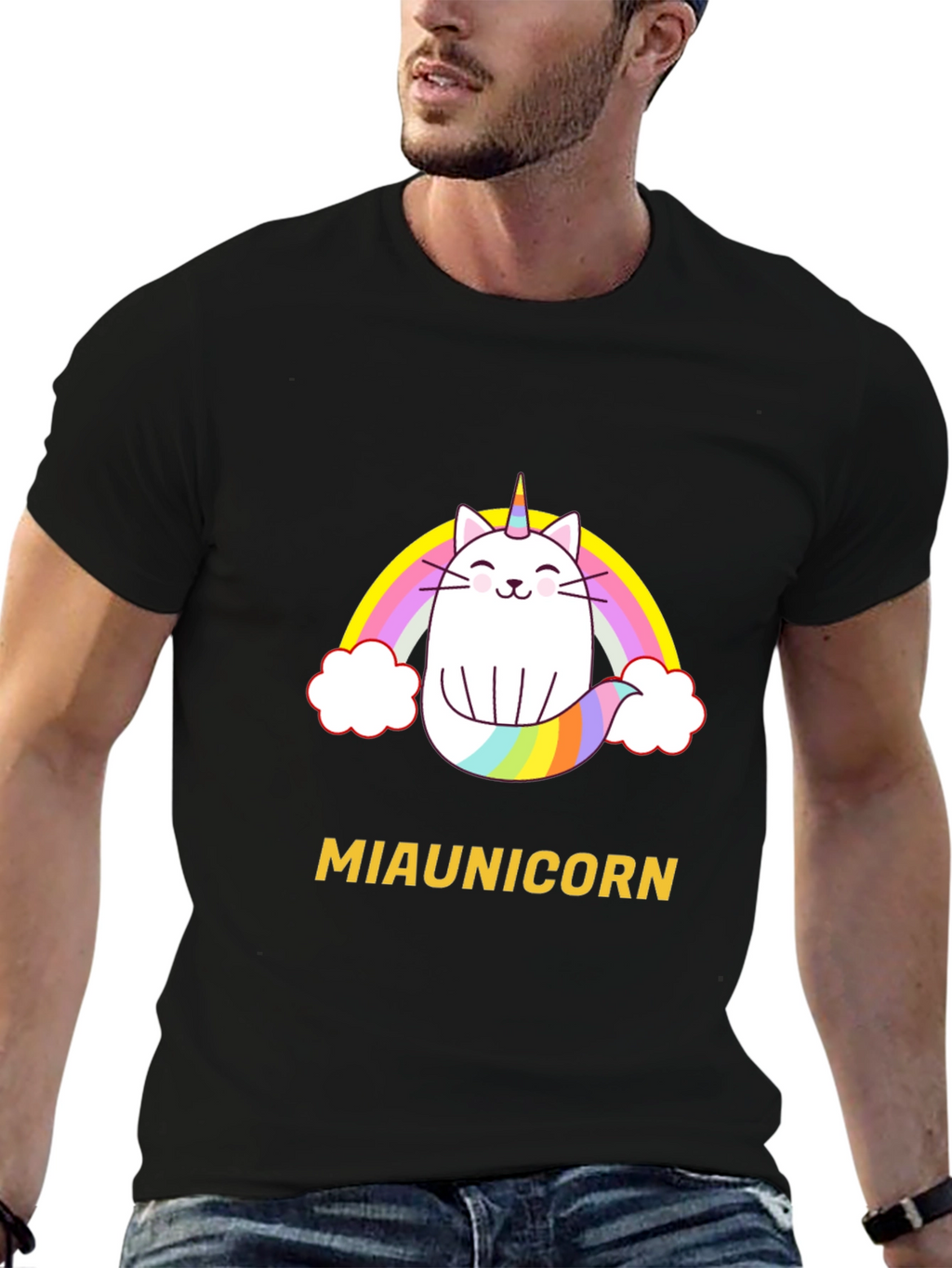 Miaunicorn Cat Rainbow T-Shirt