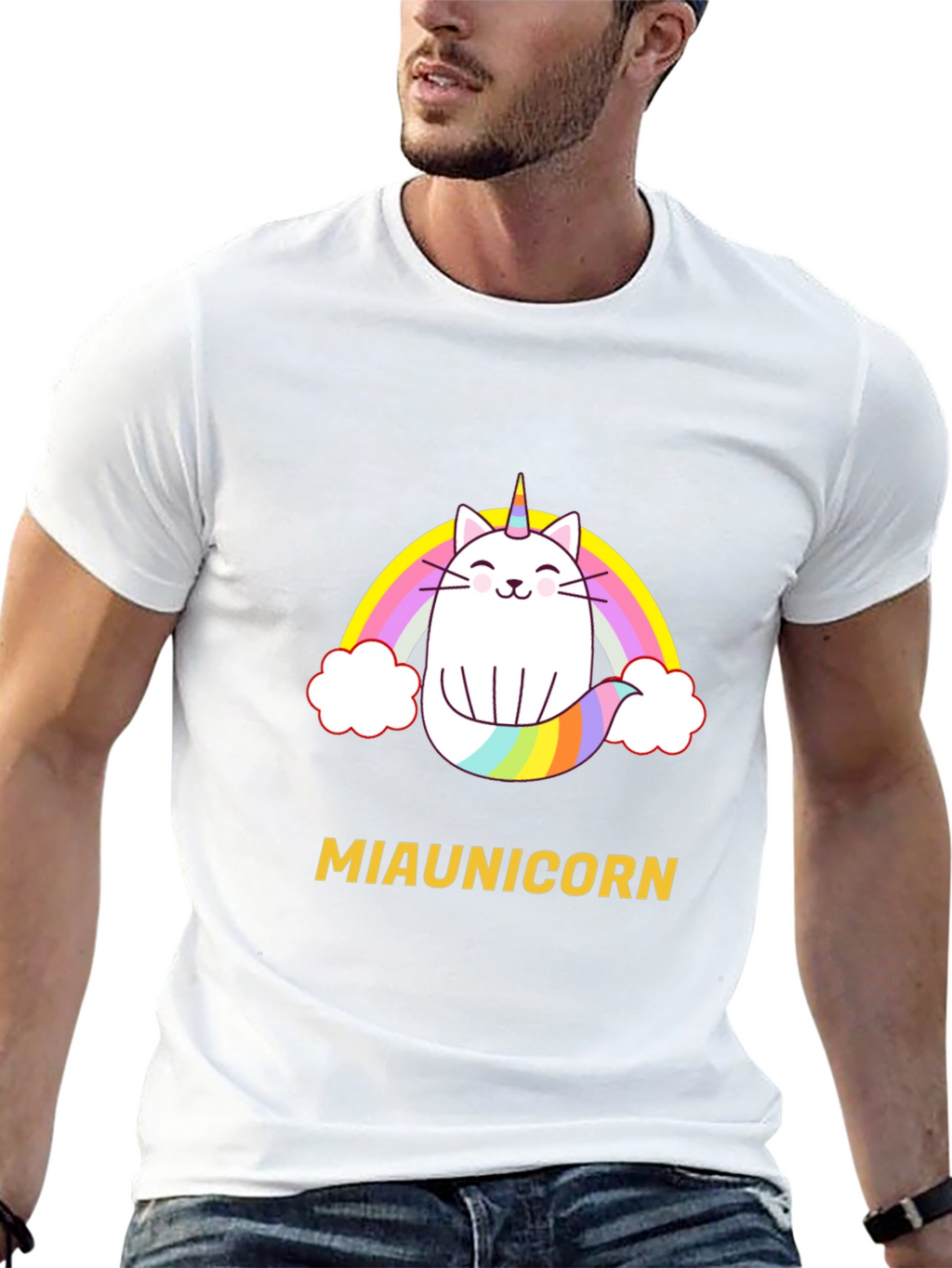 Miaunicorn Cat Rainbow T-Shirt