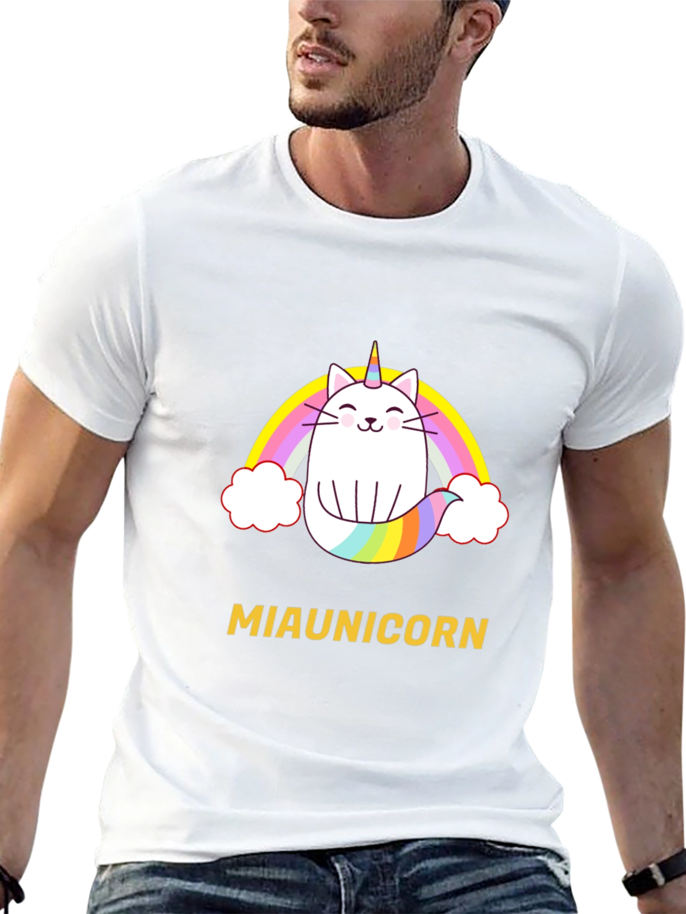Miaunicorn Cat Rainbow T-Shirt