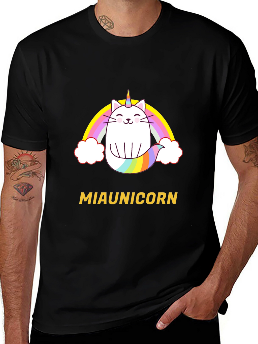Miaunicorn Cat Rainbow T-Shirt