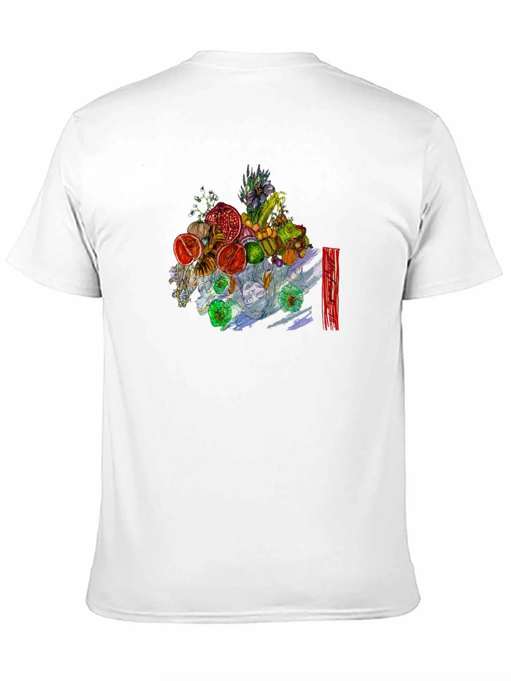 Fruit & Floral Art Black Tee