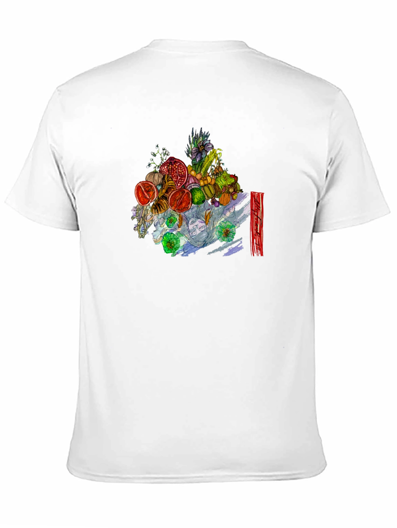Fruit & Floral Art Black Tee
